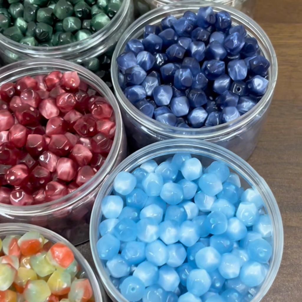 10mm 10Pcs Resin Octagon Beads Imitation Cat Eye Beads DIY Bracelet Necklace Earrings Jewelry Accessories