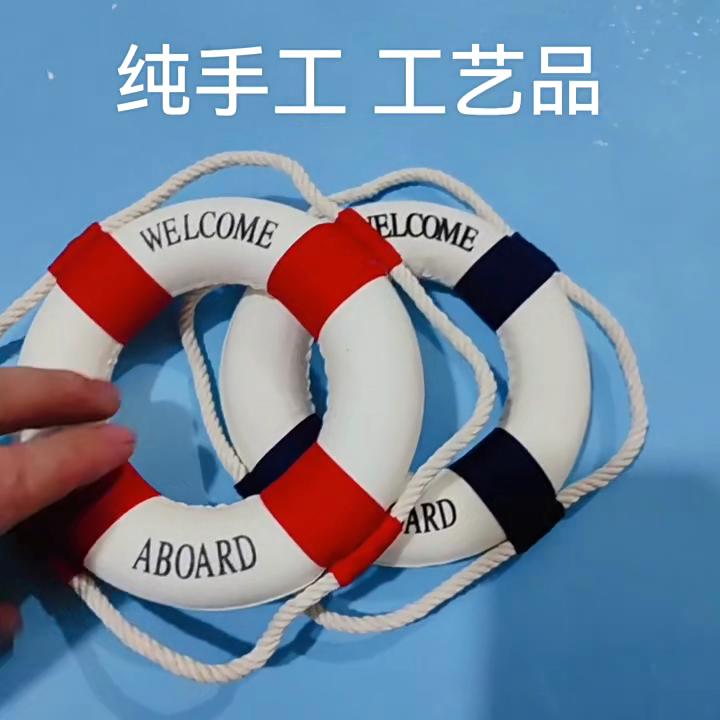 14/20CM Nautical Life Buoy Wall Decor Red Blue Life Ring Art Mediterranean Beach Style Home Living Room Wall Hanging Ornament