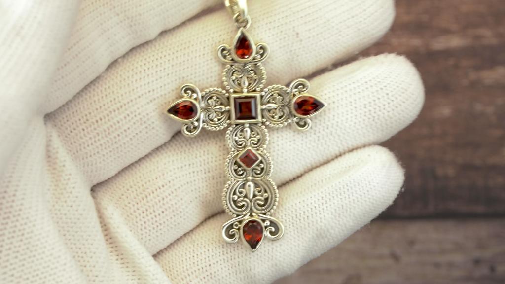 Granat Edelstein einzigartiger Kreuzanhänger 925 Sterlingsilber Schmuck zivori Halskette Anhänger Rotes Kreuz SSP250
