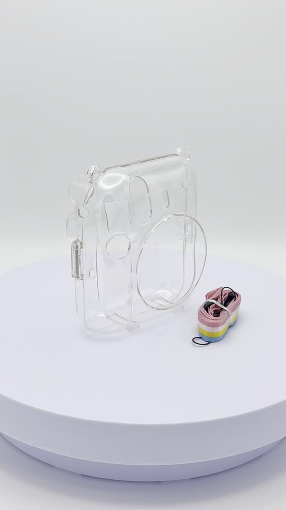 [Laborator Foto] Husă Transparentă Instax Mini 12 Husă Protectoare pentru Cameră cu Curea CAA01