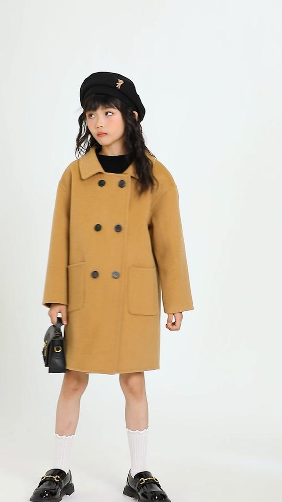 Girls Cashmere Coat Qinghe Cashmere 30% Cashmere 70% Wool Unisex Autumn and Winter Cashmere Coat Jacket Soft and Warm