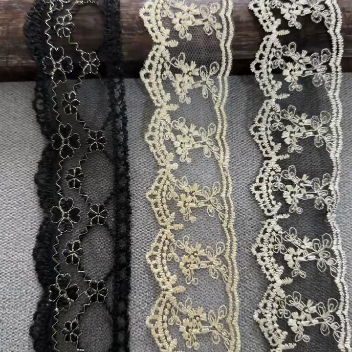4m/13.12ft Each Pack Lace Trims Dress Curtain Handmake DIY Sewing Craft Ribbons Edge Curve Home Dinner Hair Decoration Big Wide 1.2cm/0.47inch