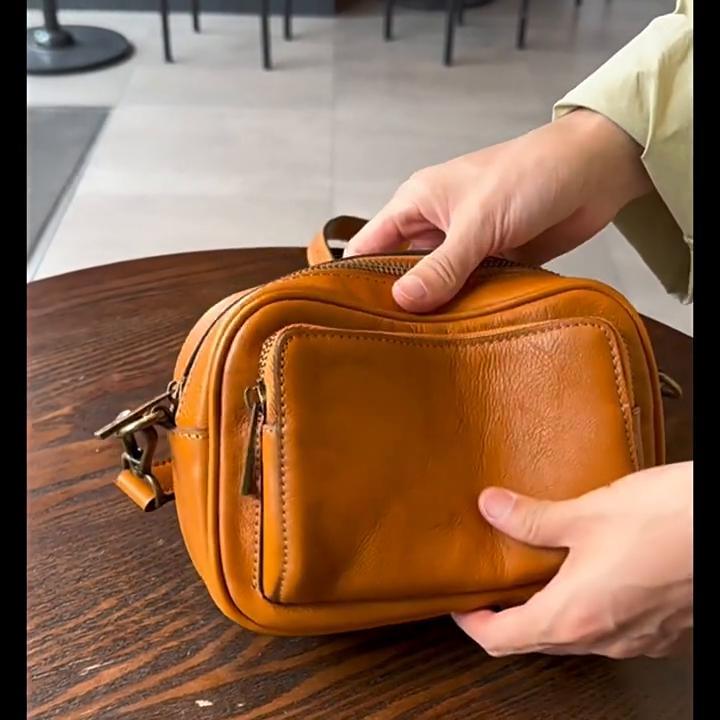 Johnature Ležérní dámská taška na polštář Měkká pravá kůže Jednoduché Jednobarevné Univerzální Tašky přes rameno a Crossbody z hovězí kůže