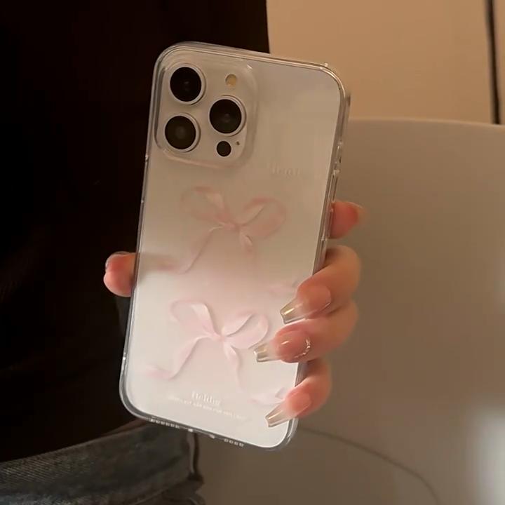 Coque de téléphone portable Rose Doux Pomme 16 17 Transparente Iphone15promax Transparente Mode Populaire Coque de téléphone portable