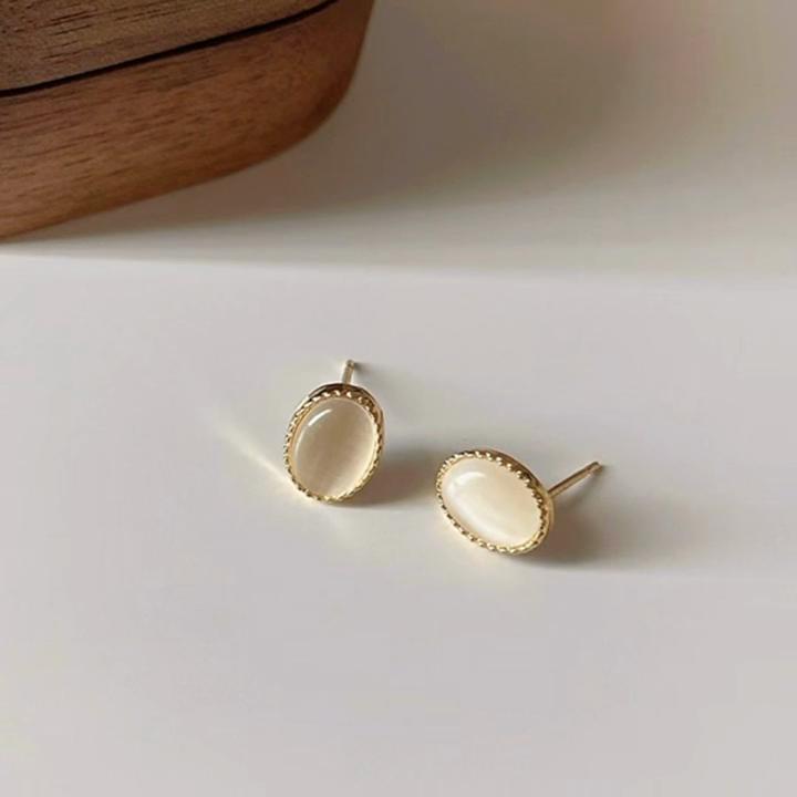 Natural Stone Stud Earrings for Women, Simple and Stylish.