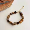 Artistic and retro tiger's eye stone bracelet, natural stone bracelet