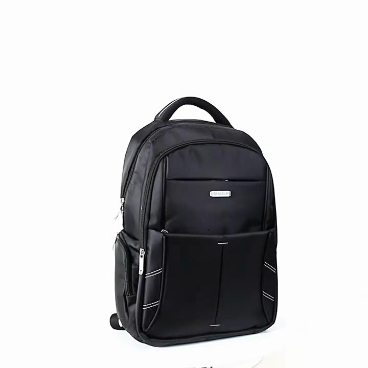 Men's Simple Fashion Double Shoulder Business Bag Multifunctional Waterproof Laptop Backpack Outdoor Black Travel Bag