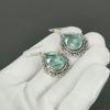 Aquamarine Gemstone Earrings, 925 Sterling Silver Earrings, Silver Earrings For Gift, Aquamarine Dangle Drop Earrings For Valentine's Day Gifts