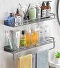 Bathroom Space Aluminum Storage Shelf Rack with Hook