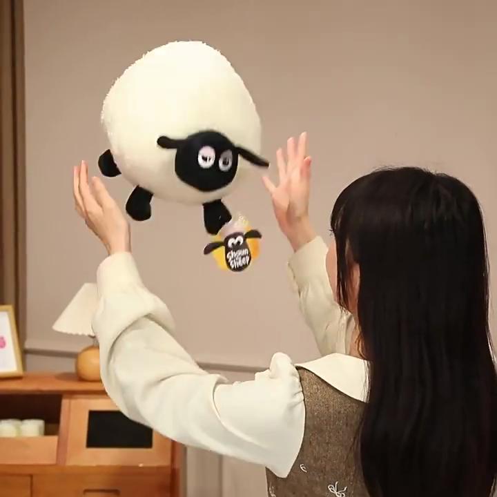 Peluche Cartoon di Shaun, la Pecora, con Imbottitura in Cotone PP per Decorazione di Borse e Regali