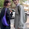 Women Solid Color Nylon Chest Bag Men Sports Waist Bag Crossbody Bag