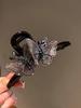 Women Embroidered Butterfly Claw Hair Clip Fashion Back Head Updo Shark Clip Daily Travel Hair Accessories