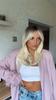 Platinum Ombre Synthetic Wigs for Women Long Wavy Silky Natural Hair Wig with Bangs Cosplay Party Heat Resistant Fake Hairs