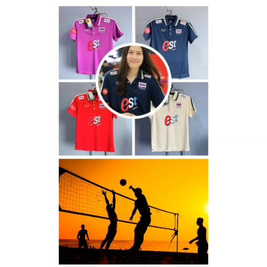 Thailand National Volleyball Team Polo Jersey 2024 Retro Vintage 3D Print Quick Dry Shirt T-shirt UV Protection Short Sleeve Unisex Men Women Uniform