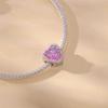 Bamoer 925 Sterling Silver Pink Guardian Heart Hanging Bead Hollow Rose Rivet Love Charms for Women DIY Bracelet and Necklace