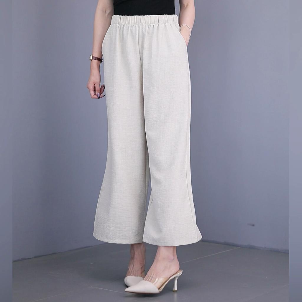 Pantaloni Larghi Estivi Abbigliamento Donna Taglie Forti Casual Larghi Vintage Vita Alta Pantaloni Neri