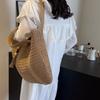 Handwoven Straw Tote Bag Women's Summer Beach Bag with Tassel Detail and Lightweight Design