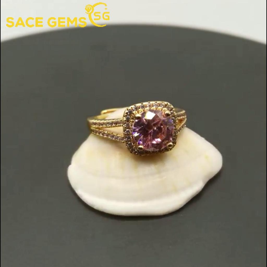 Sace Gems Klasyczny pierścionek z cyrkonią ze stopu miedzi Biżuteria damska Wedding Party Prezent Otwarty