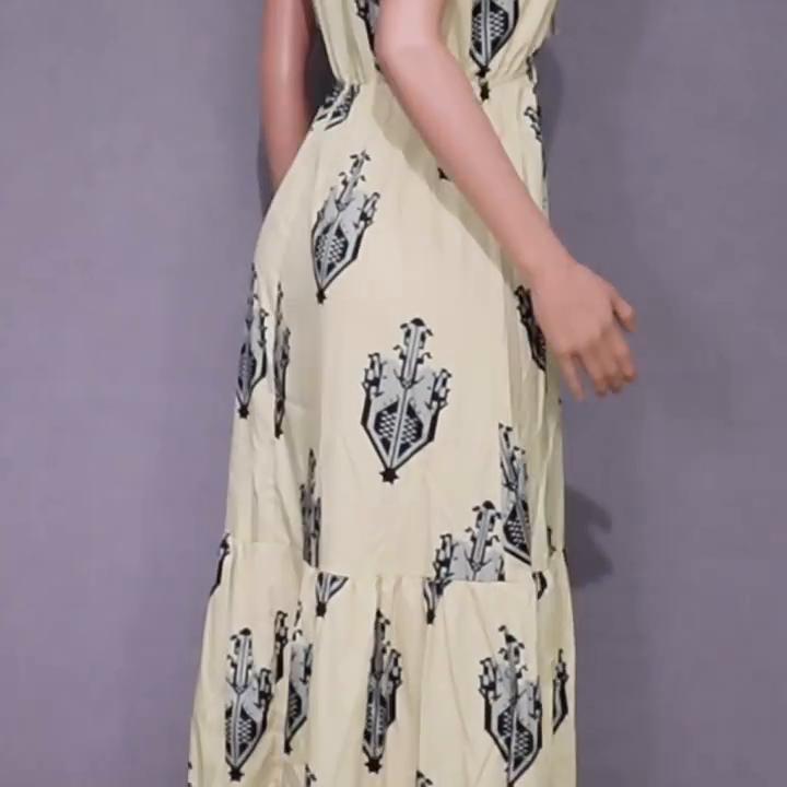 DAFIFY Women's Fashion Summer Spring Bohemia Print Sleeveless Casual Dresses