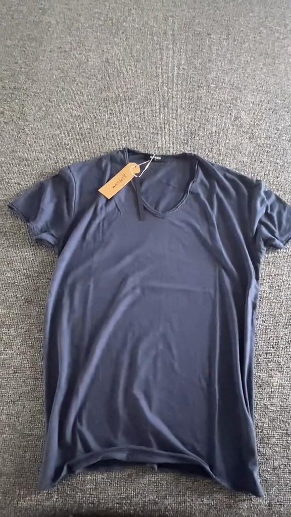 Summer Men's New Solid Slub Cotton V-neck Short Sleeve T-shirt Pure Cotton Comfortable Men's T-Shirt