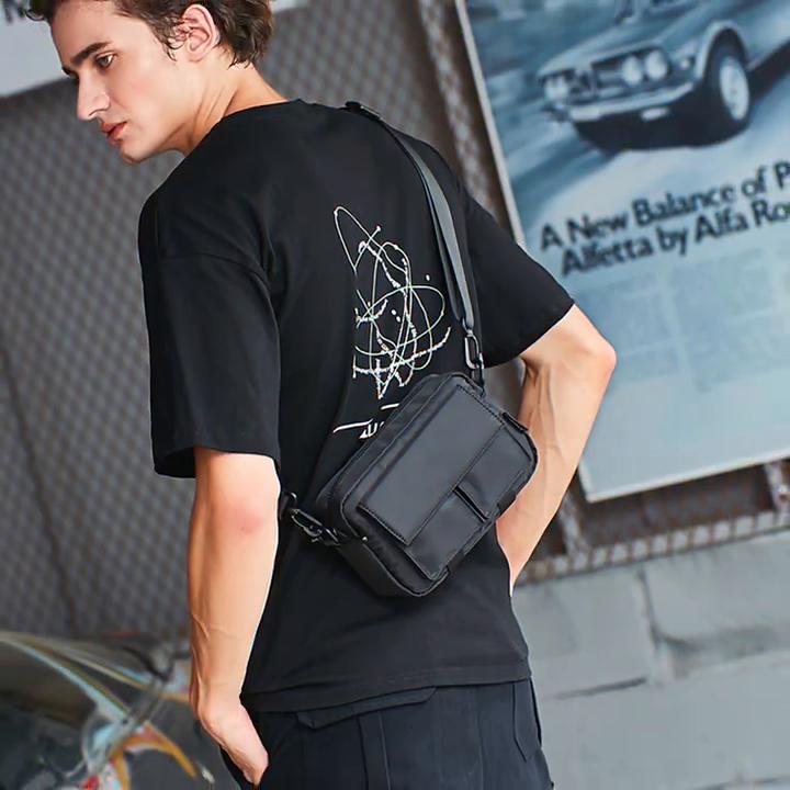 Men's Crossbody Bag Versatile Bag Lid Style Shoulder Bag Women's Casual Oxford Cloth Backpack