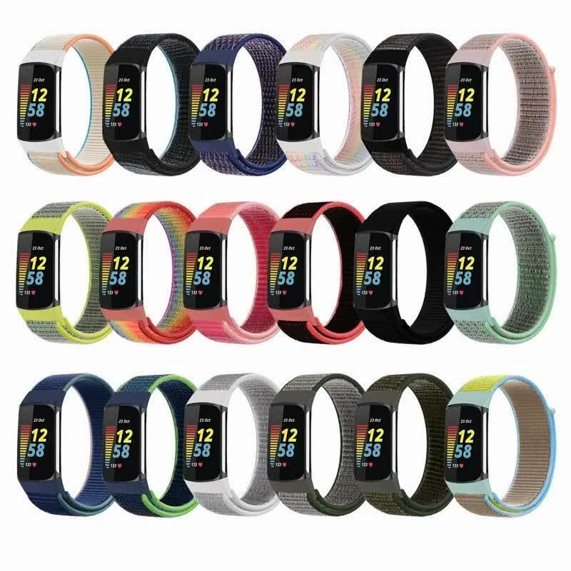 Nylon Strap for Fitbit Charge 6 Smart Watch Sports Nylon Weave Loop Bracelet Wristband Correa Pulsera for Fitbit Charge 5 Band