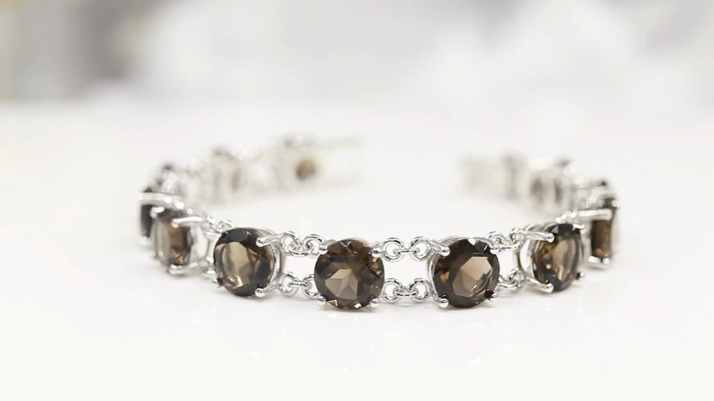 Mysterious and Elegant Natural Smoky Quartz Gem Bracelet S925 Silver Light Luxury Fine Jewelry Women Anniversary Party Wear