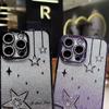 Luxury Glitter 3D Star Case for iPhone 16 Pro Max 12 13 14 15 ProMax Gradient Bling Plating Soft Silicone Cover for iPhone 11 13Pro