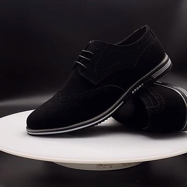 Fashion Outdoor Men's Brogue Fashionable Men's Shoes Casual Shoes Large Size Matte Low-Top Shoes Suede Leather Men's Shoes Versatile Comfortable Shoes