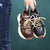Johnature Genuine Leather Sneakers Versatile Casual Sports Shoes Round Toe Lacd-up Women's Flat Shoes