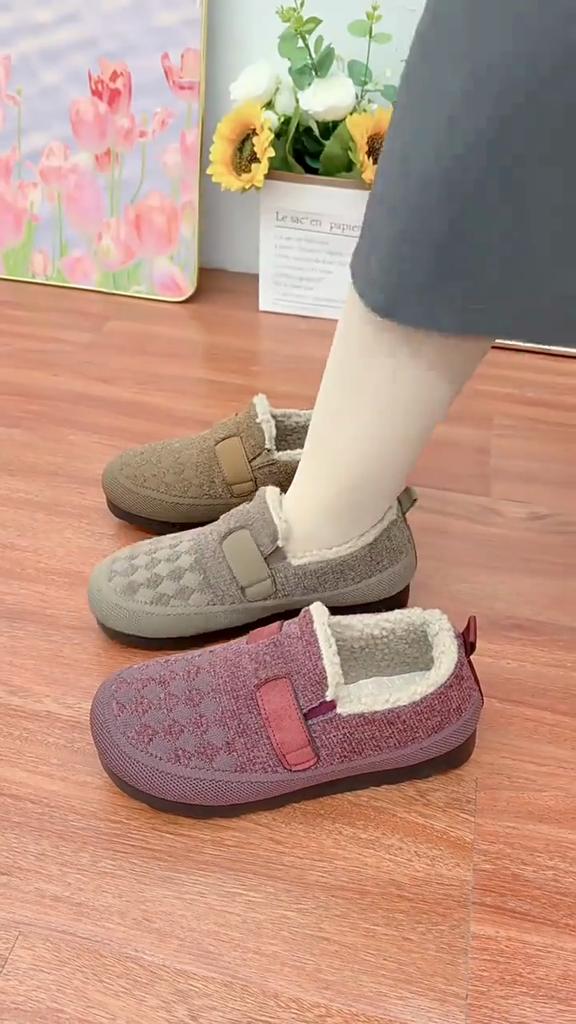 Women's Shoes, Cotton Boots, Winter New Style with Added Velvet and Thickened One Foot Snow Boots, Casual Anti Slip Versatile Cotton Shoes