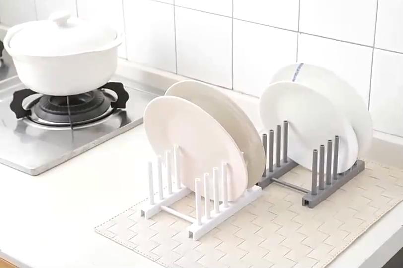 Kjøkken Oppvaskstativ Stativ Holder Skål Avløpsplate Organizer Servise Tørkestativ