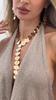 Short Bib Style Necklace Chunky Y Necklace, Metal Discs Choker Textured Coin Dangle Statement Tassel Earrings, Adjustable Retro Sequins for