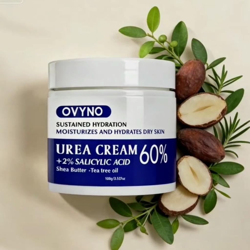Cremă cu Uree 60%, 100G, Pentru Picioare și Mâini Aspre, Bogată în Ulei de Jojoba, Ulei de Arbore de Ceai, Ajută la Calmare și Alinarea Pielii, Iritație Scăzută, Hidratare Ridicată,