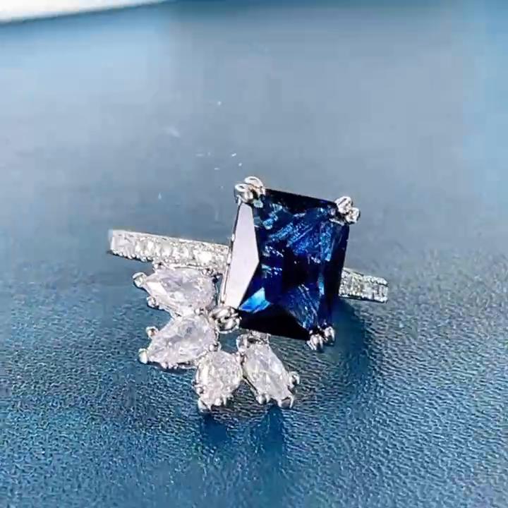 Bella Box Zircon Bridal Wedding Ceremony Party Finger Ring Dazzling Silver Color Delicate Women Rings Fashion Jewelry