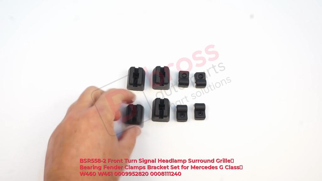 BSR558-2 Front Turn Signal Headlamp Surround Grille Bearing Fender Clamps Bracket Set for Mercedes G Class W460 W461 0009952820 0008111240