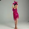 Women's Latin Dance Dress - Sparkling Backless Fringe Performance Dress with Adjustable Straps