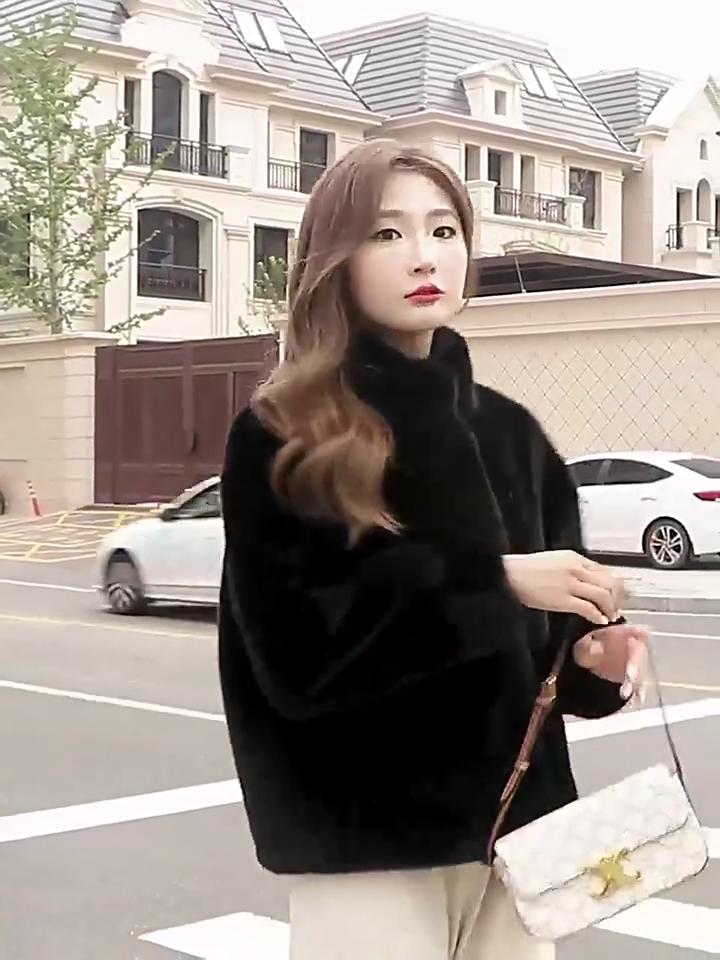 Mink Fur Artificial Fur Women's Coat Environmentally Friendly Fur Autumn And Winter Black Commuting Style