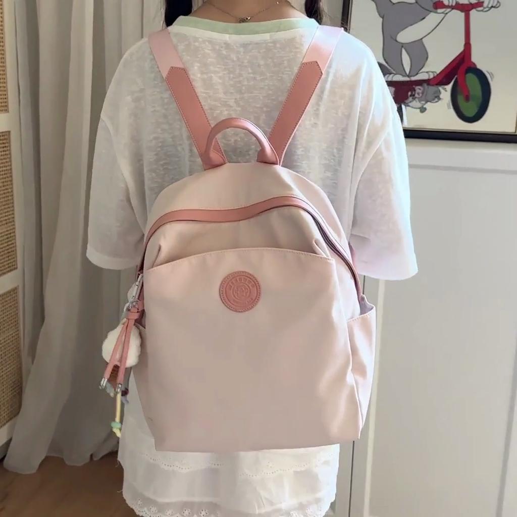 Large Capacity Lightweight Women's Backpack Student Solid Color Schoolbag