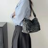 Middle-Aged Mother's Bag Denim Bag Women's Multi-Compartment Shoulder Bag