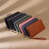 Men Women RFID Blocking Leather Passport Holder Travel Wallet Zip Around Passport Cover Document Organizer with Card Slots Wrist Strap