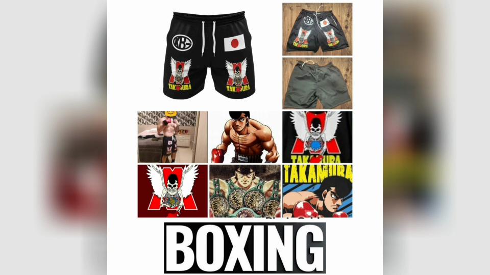 Anime IPPO Takamura Muay Thai Kickbox UFC MMA Šortky Pánské Dámské Unisex Dvouvrstvé Rychleschnoucí Prodyšné Sportovní Do Tělocvičny Na Fitness Cvičení