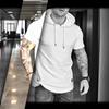Summer New Mens Hoodie T-shirt Lightweight Breathable Sports Tops Fitness Running Tees for Men Simple Style T-shirts