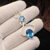 Schweizer Blautopas Edelstein 925 Sterling Silber Schmuck Statement Designer Anhänger 1,60" Für Geschenk PP-13-8