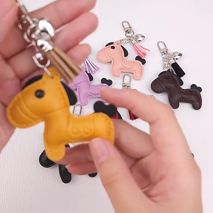 Yogodlns Faux Leather Horse Mini Backpack Hanging Handbag Pendant Bag Pendant Bags Accessories
