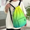 Nylon Gradient Bundle Pocket Backpack Large Capacity Waterproof Sports Drawstring Bag Portable Casual Daily Travel School Bag