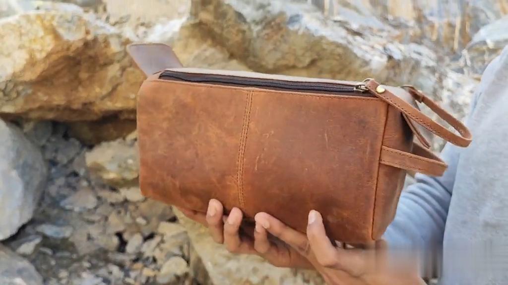 Buffalo Leather Toiletry Bag Groomsmen Gifts For Him Dopp Kit Leather Shaving Bag Wedding Anniversary Gift Mother's Day Gift