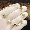 Green Amethyst Gemstone 925 Stamped Silver Handmade Bracelet Fashionable Jewelry RB-14-12