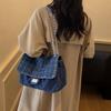 Vintage Denim Shoulder Bag Women's Large Capacity Chain Crossbody Bag