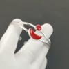 Piatră prețioasă Coral Roșu Natural Manșetă Brățară Handmade Argint Sterling 925 Manșetă, Brățară Coral Roșu Pentru Soție, Brățară Unisex, Cadou de Ziua de Naștere